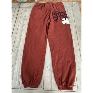 FREECITY Large logo sweatpants brown size large